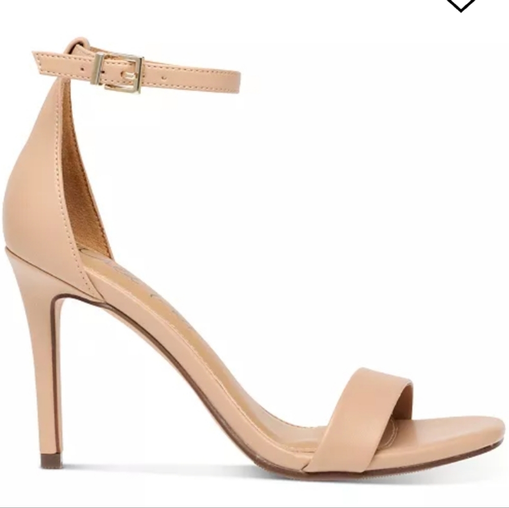 Wild Pair Bethie Suede Open Toe Sandals Nude 6 - Picture 2 of 9